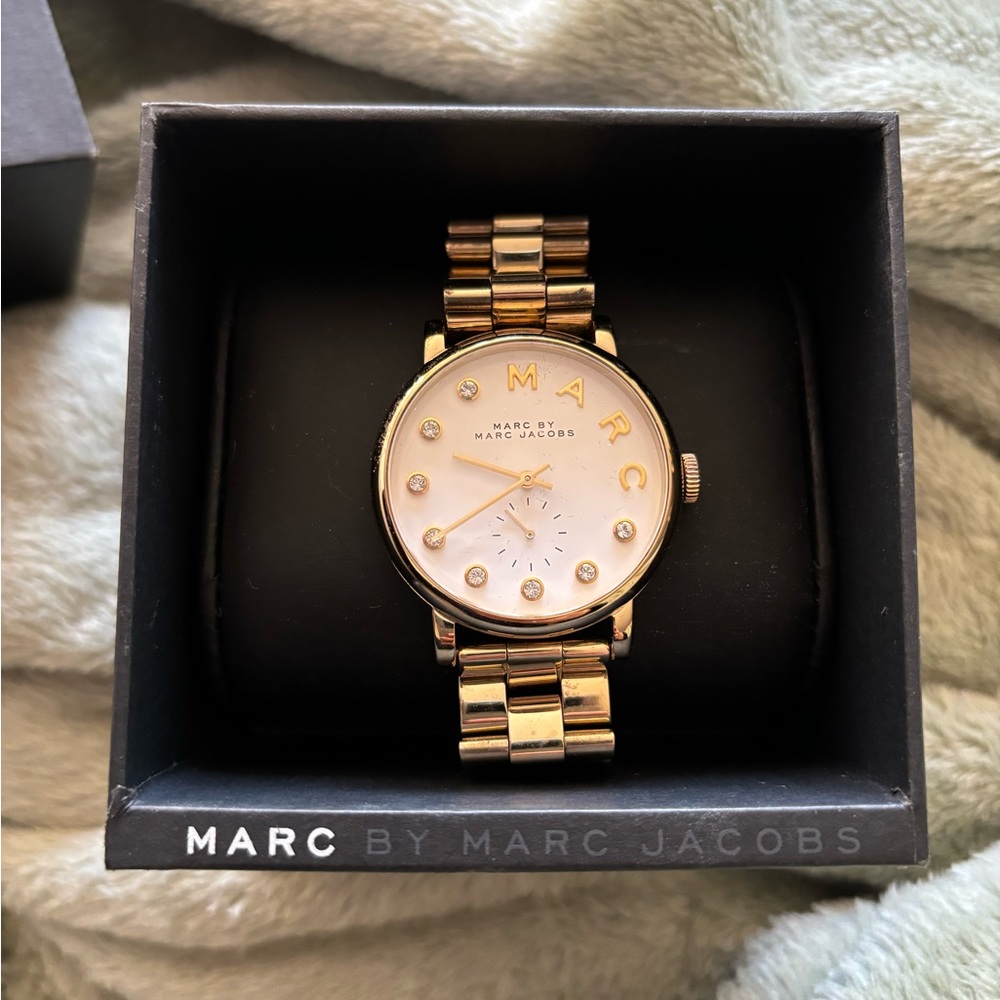 Marc by Marc Jacobs Gold Watch, White Dial
